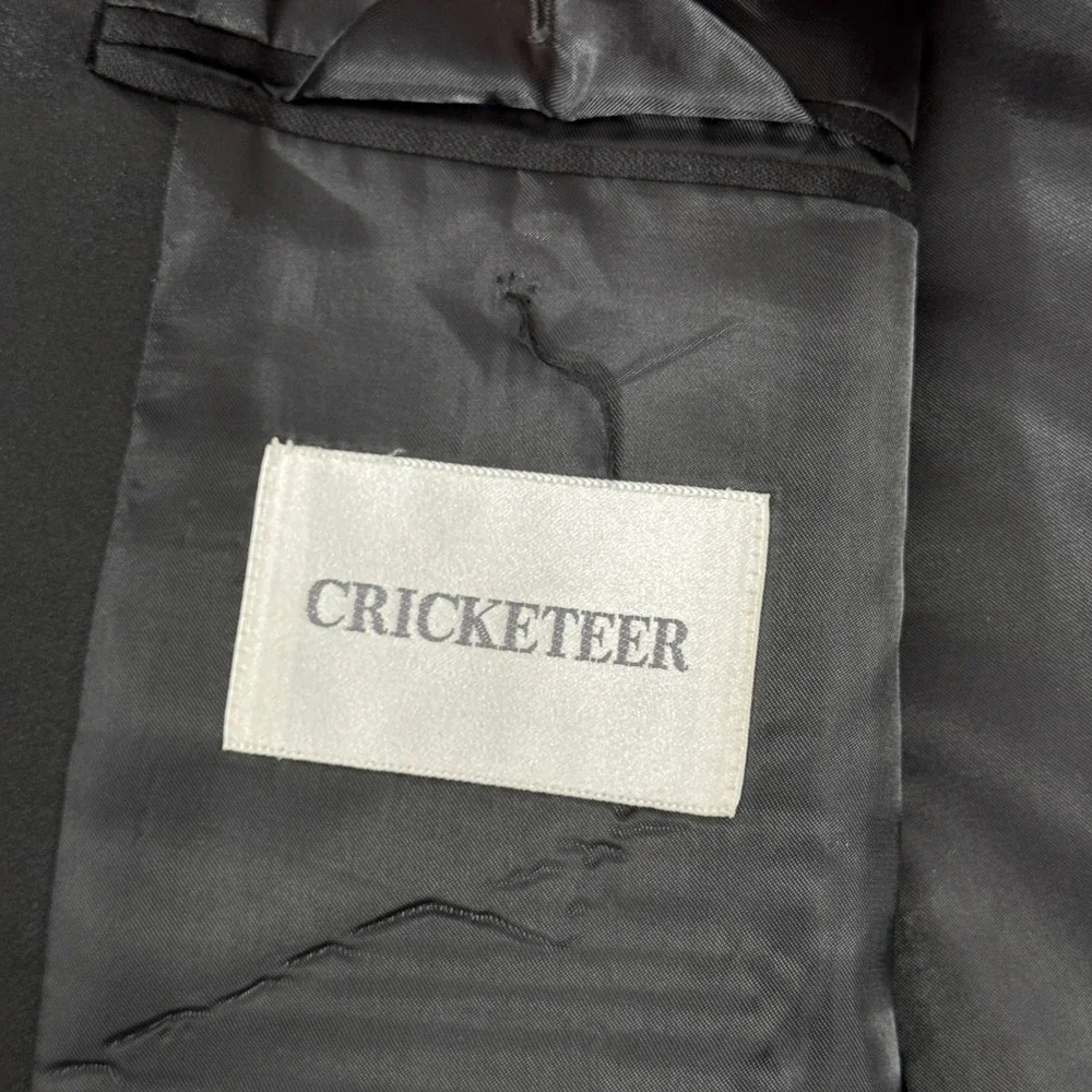 Vintage 90s Cricketeer Mens 52L Portly Tuxedo Black Wool 50 Waist Pants Korea